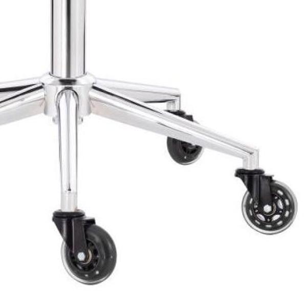 PROFI Rollhocker SQUASH 40 CIRCLE mit SKATER-ROLLEN - Drehhocker Praxishocker Friseurhocker Arbeitshocker (Lederimitat schwarz)